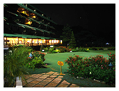 the view of the country club at night